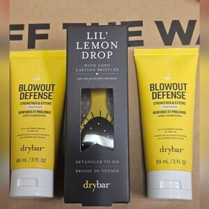 Drybar Lil’ Lemon Drop Detangler + 2 Blowout Defense Conditioners (3 fl oz each)